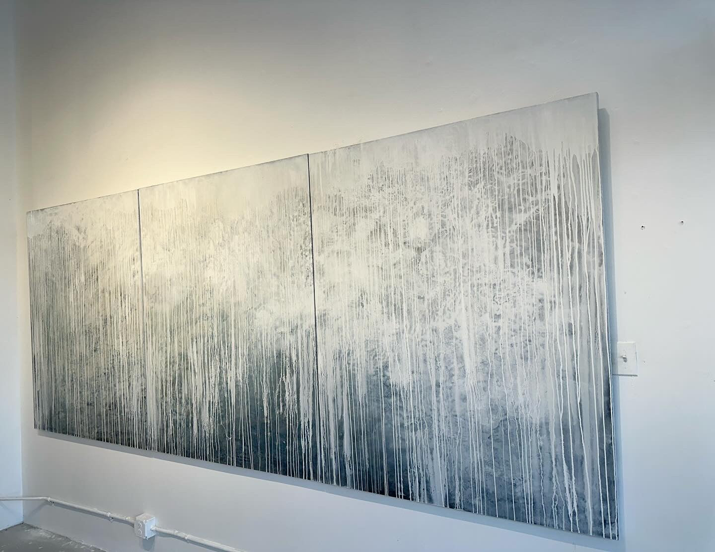 "Mermaid Lace" triptych acrylic and oil on 3 canvases