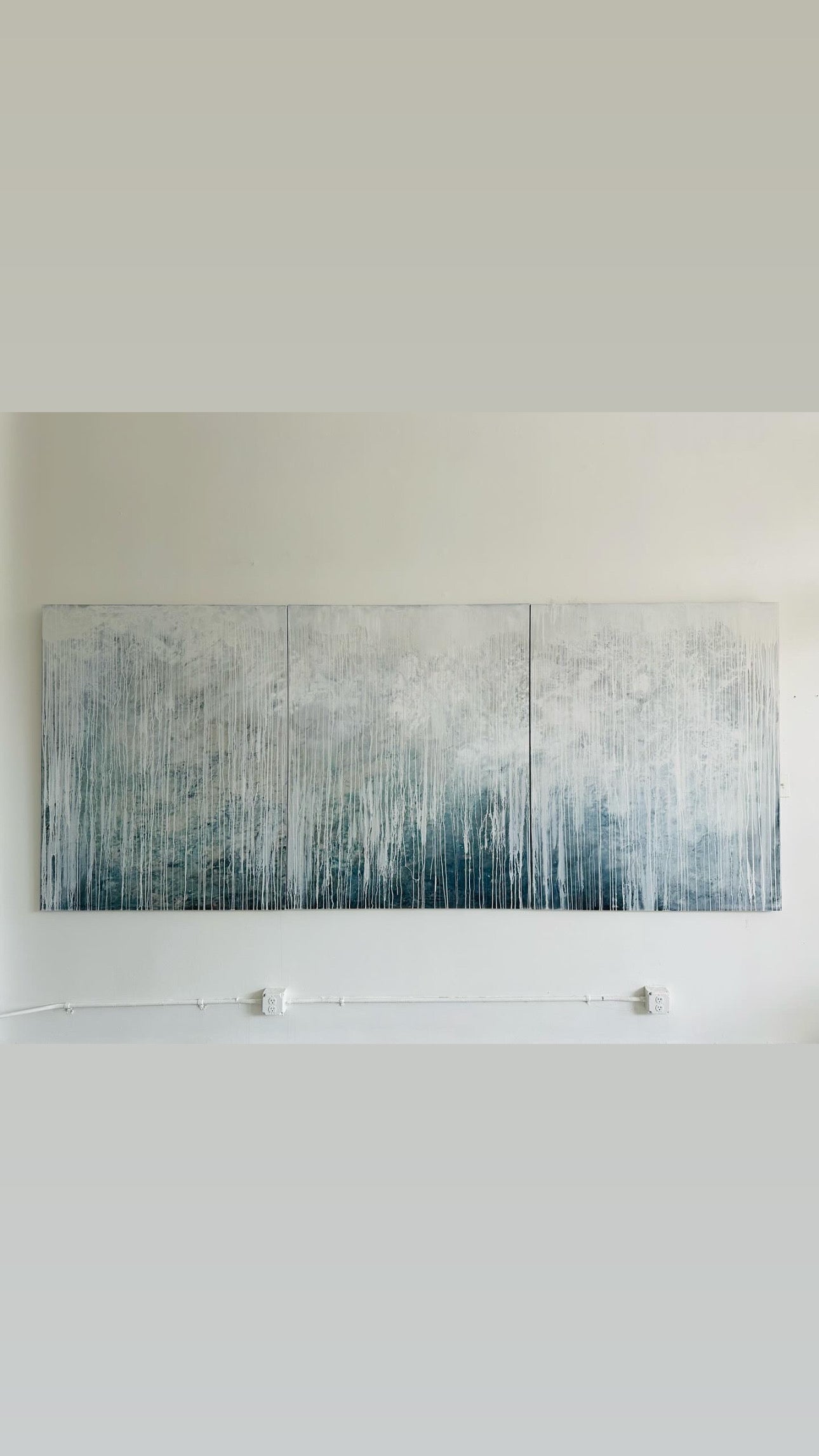 "Mermaid Lace" triptych acrylic and oil on 3 canvases