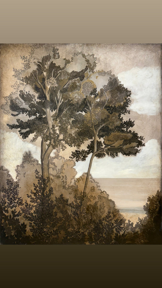 "Brave" oil painting on canvas of intertwined trees 60" x 48"