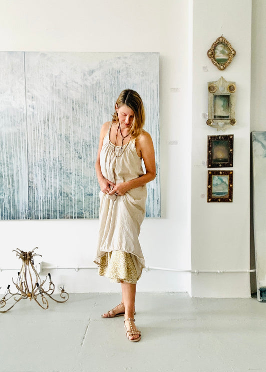 THE CASTELLO DRESS (light leopard soft cotton)