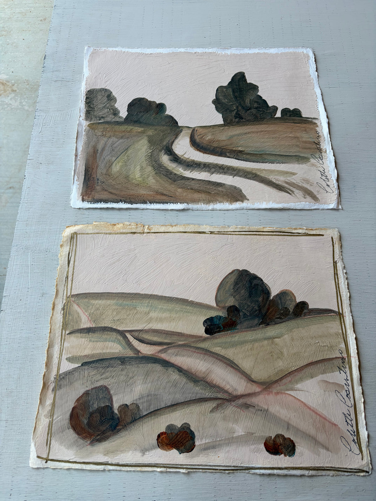 two works on paper 12" x 16"