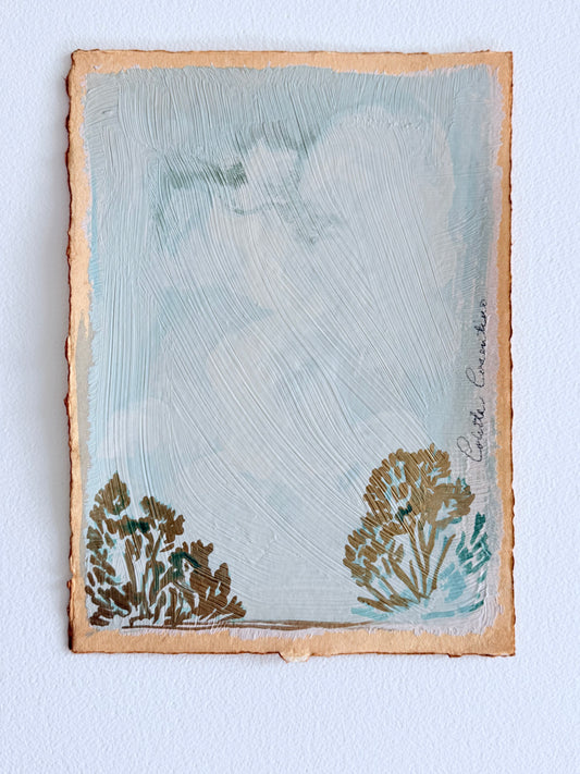 Minimal Landscape on handmade paper