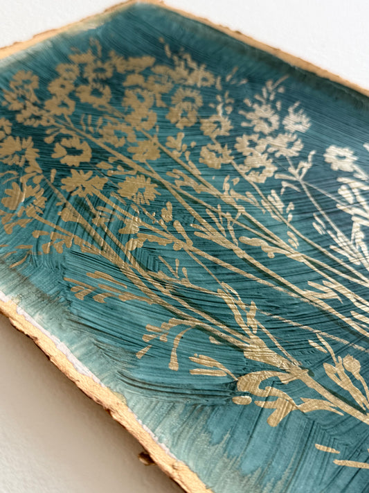 Wild floral sprigs on handmade paper