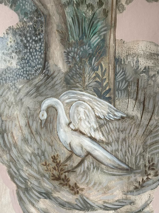 "The Dancing Swan" 85" x 50" Oil and Arcylic on Loose Canvas