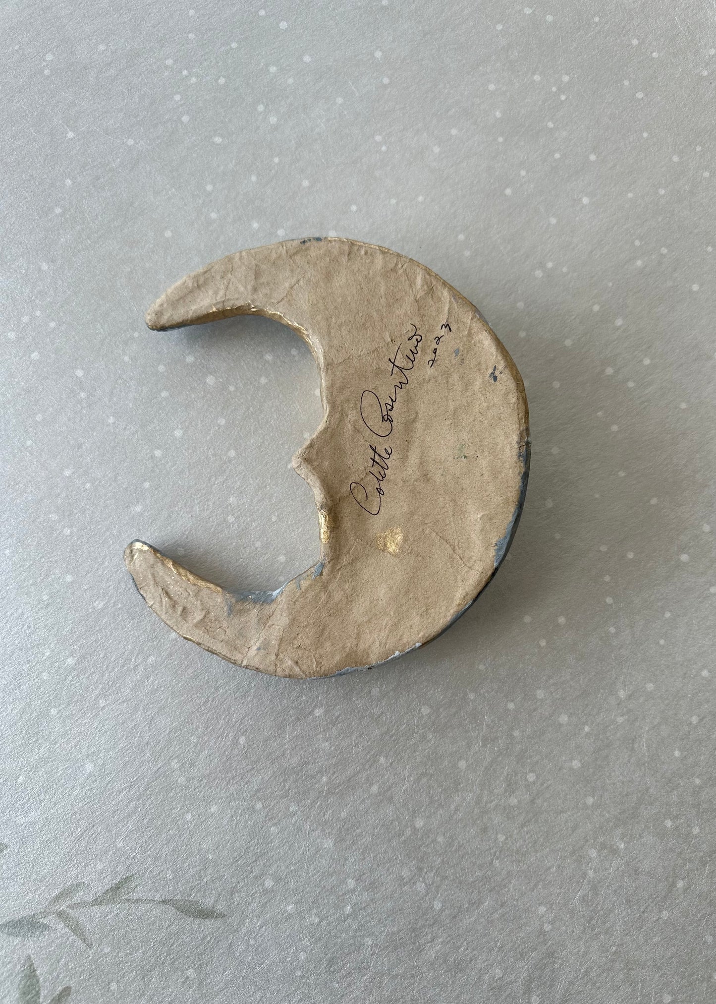 Painted Paper Mache Crescent Moon