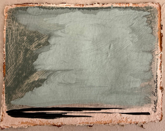 "Emerging" 9" x 12" moody abstract landscpe