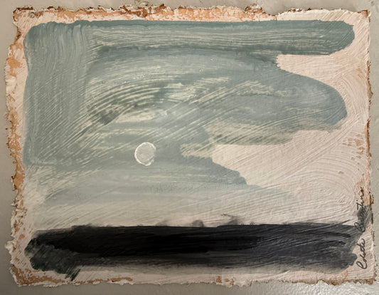 "Crescent" moody abstract landscape 9" x 12"