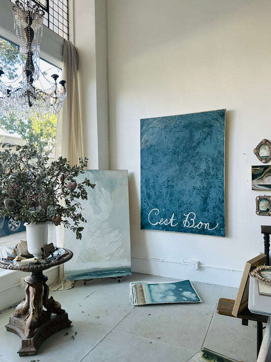 "C'est Bon!" 48" x 66" abstract in oil on canvas