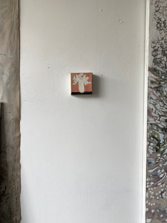 Floral oil painting "White Floral" 6" x 6" on deep edge canvas