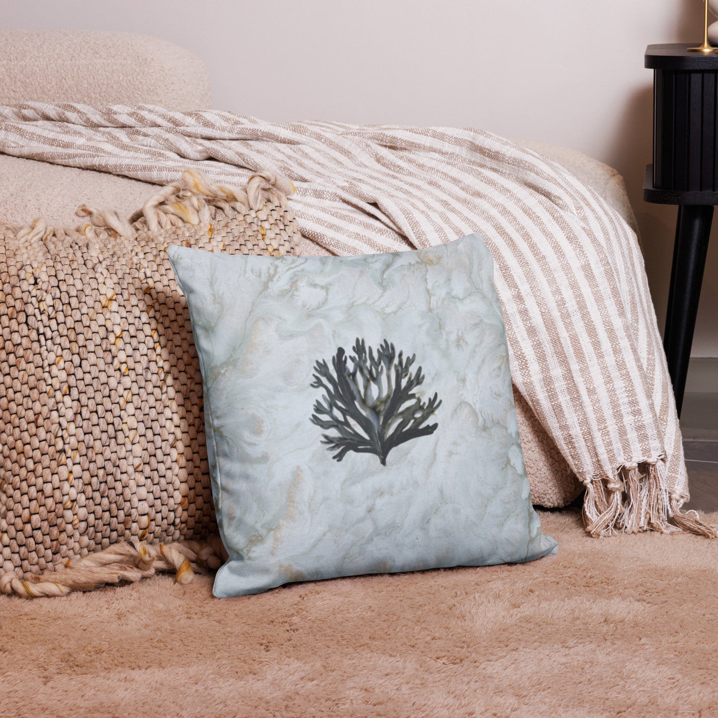 Inky Coral Sea Themed Premium Pillow