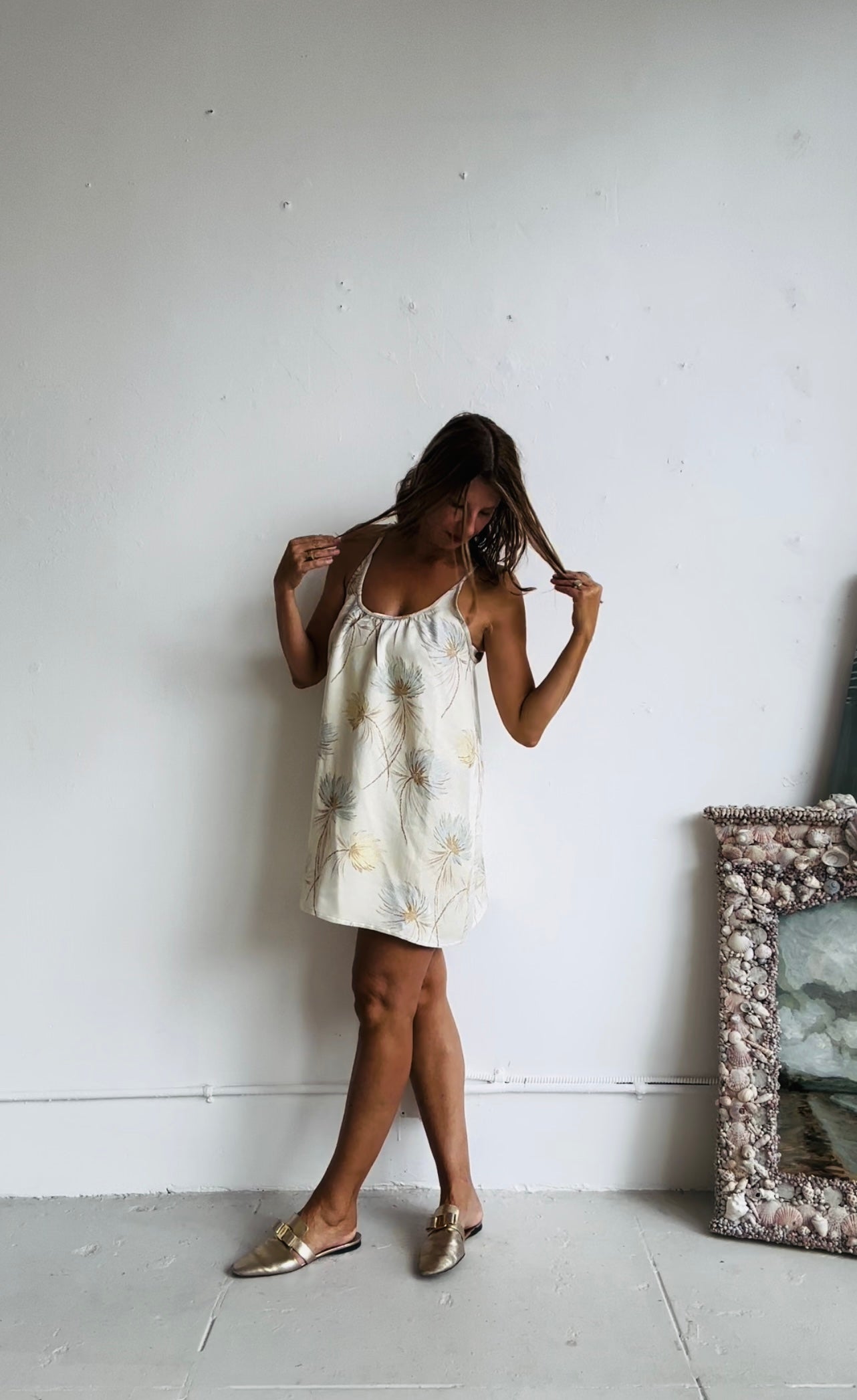 THE CASTELLO SHORTY (vintage fabric) champagne floral