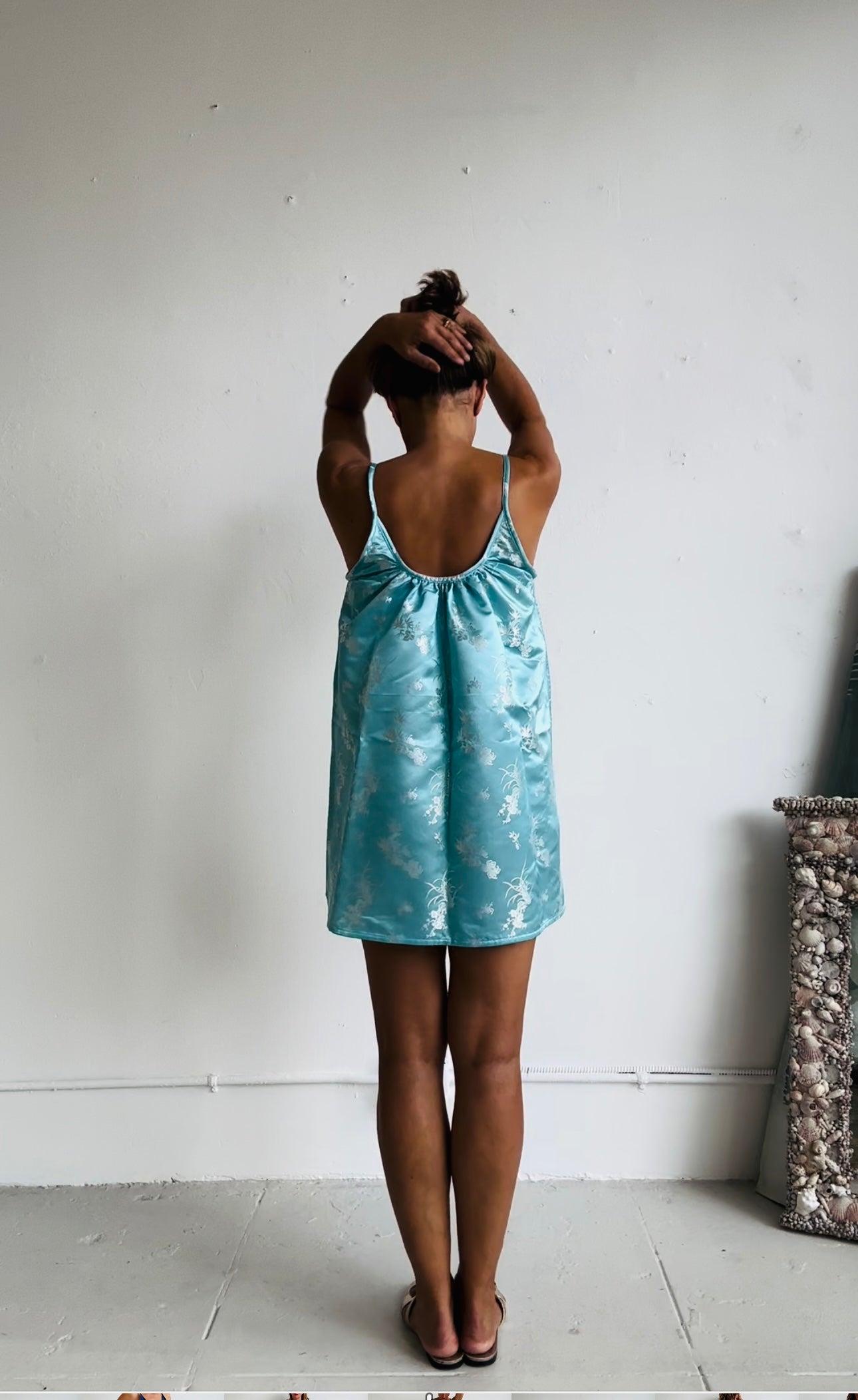 THE CASTELLO SHORTY (100% reversible dress)  Aqua and Ice Blue