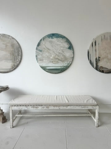 "Mesmerized" round abstract landscape