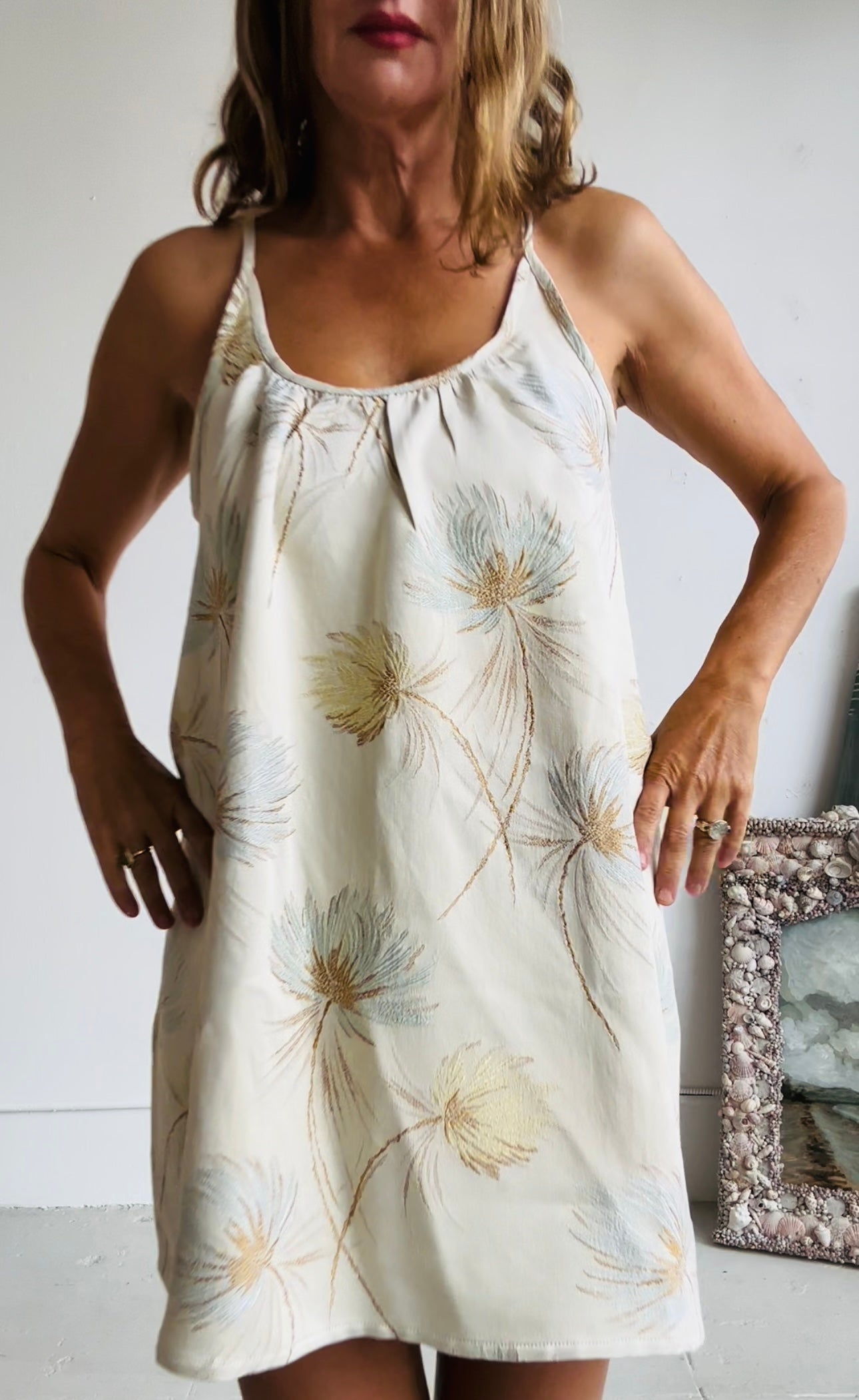 THE CASTELLO SHORTY (vintage fabric) champagne floral