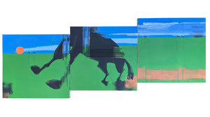 "Mustang" (Wild Horse) acrylic on wood panels, by artist Casson Demmon