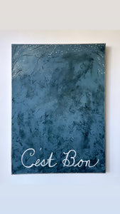 "C'est Bon!" 48" x 66" abstract in oil on canvas