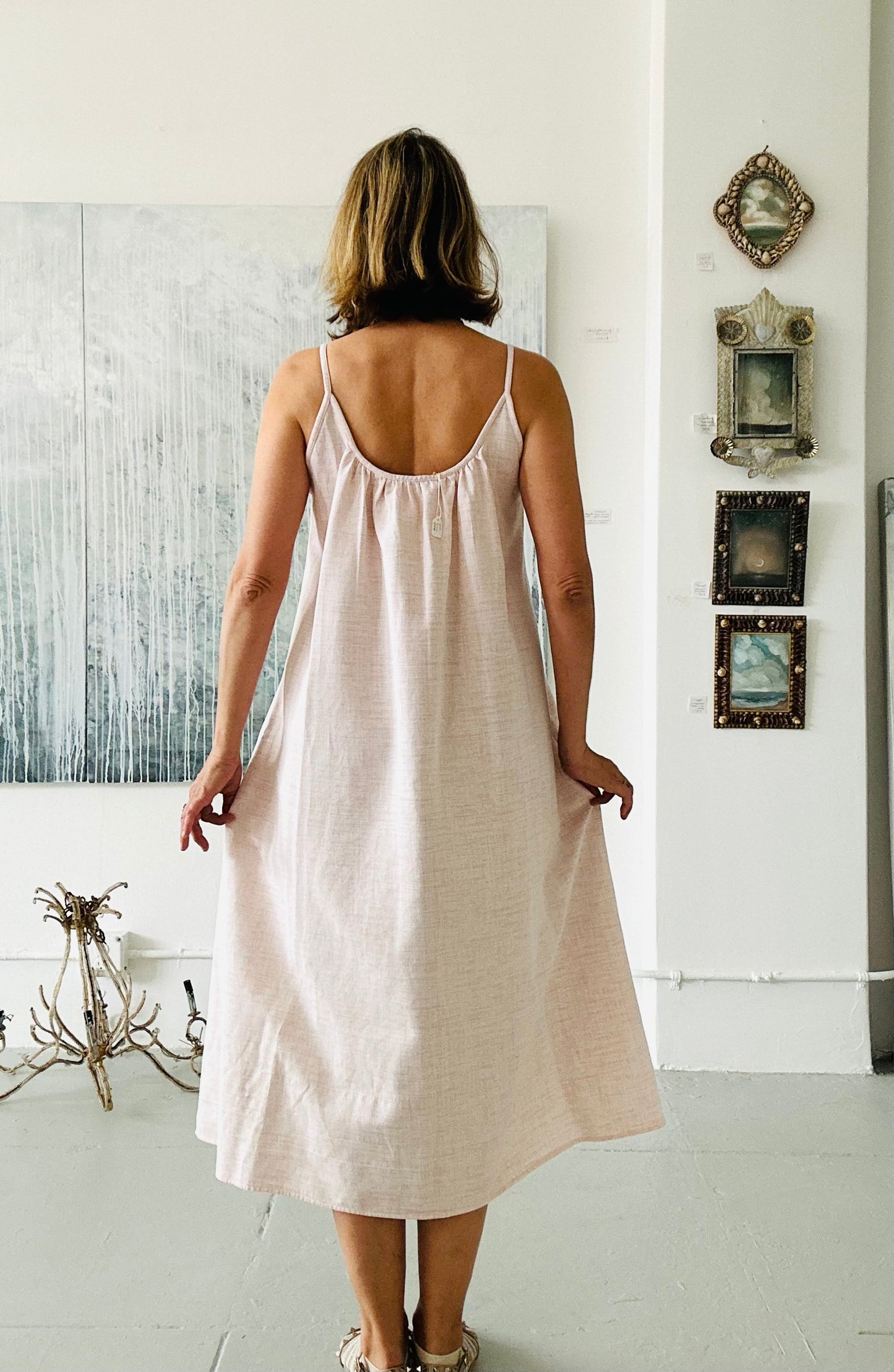 THE CASTELLO DRESS (pale pink cotton)