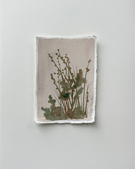 Painting of Willows and foliage on handmade paper