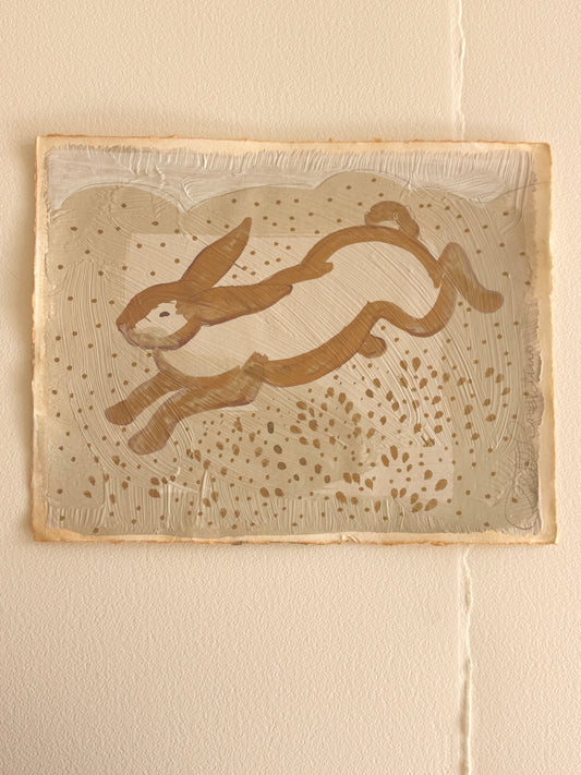 Painting of a Rabbit on handmade paper
