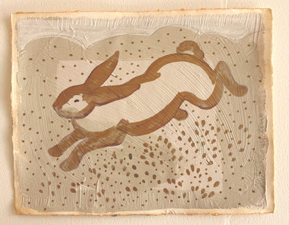 Painting of a Rabbit on handmade paper