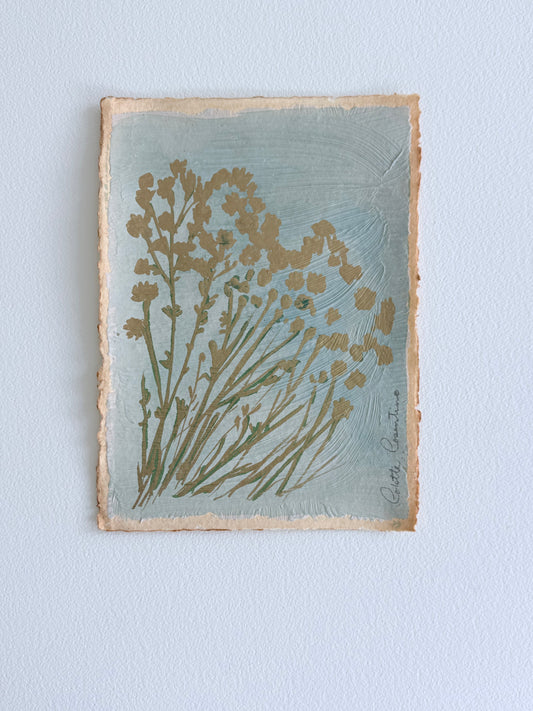 Wild floral sprigs on handmade paper