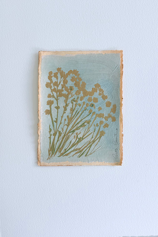 Wild floral sprigs on handmade paper