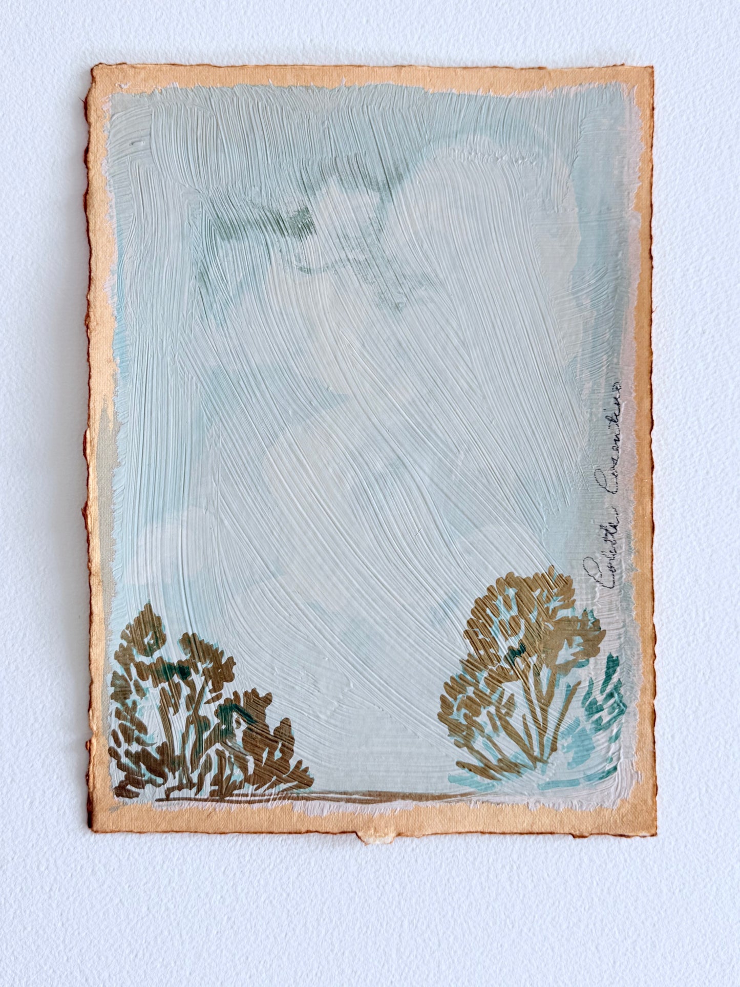 Minimal Landscape on handmade paper