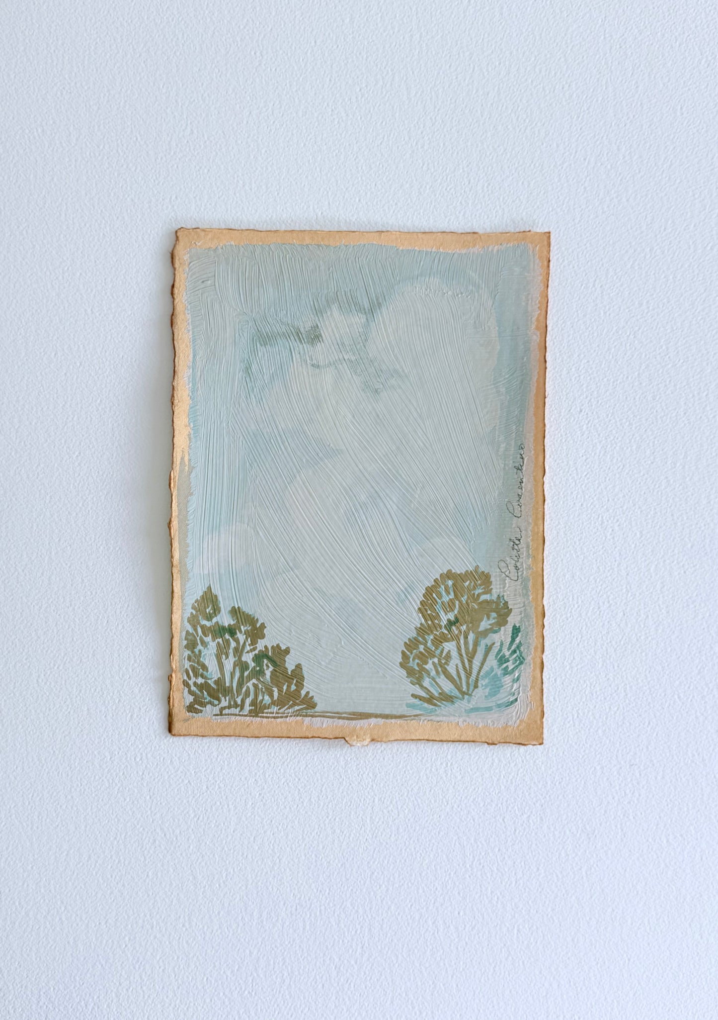Minimal Landscape on handmade paper