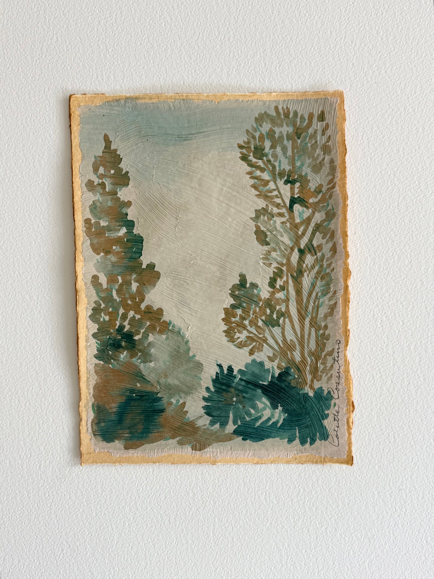 Landscape on handmade paper