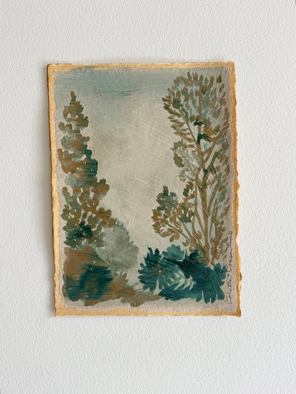 Landscape on handmade paper