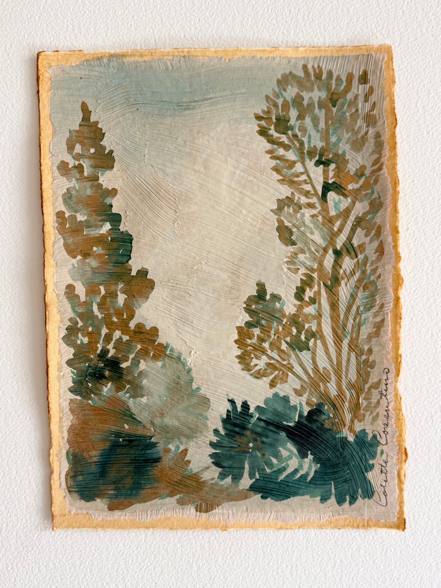 Landscape on handmade paper