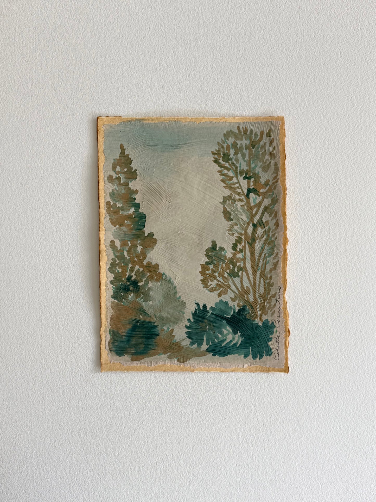 Landscape on handmade paper