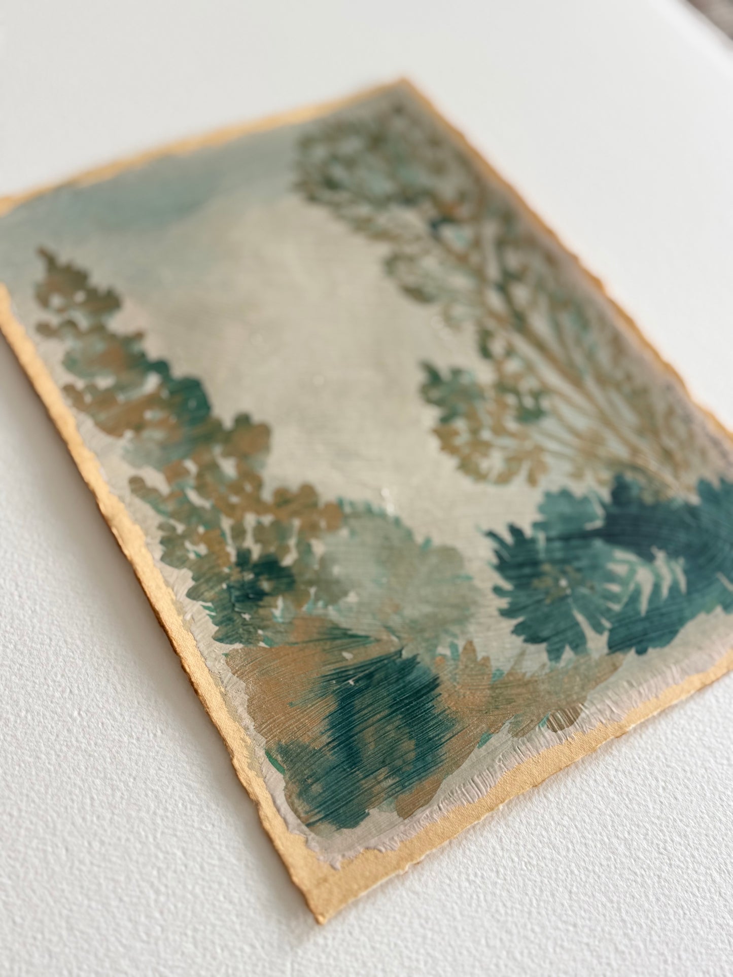 Landscape on handmade paper
