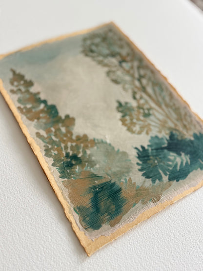 Landscape on handmade paper