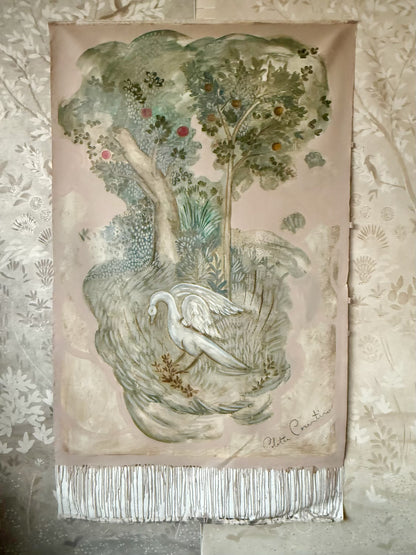 "The Dancing Swan" 85" x 50" Oil and Arcylic on Loose Canvas