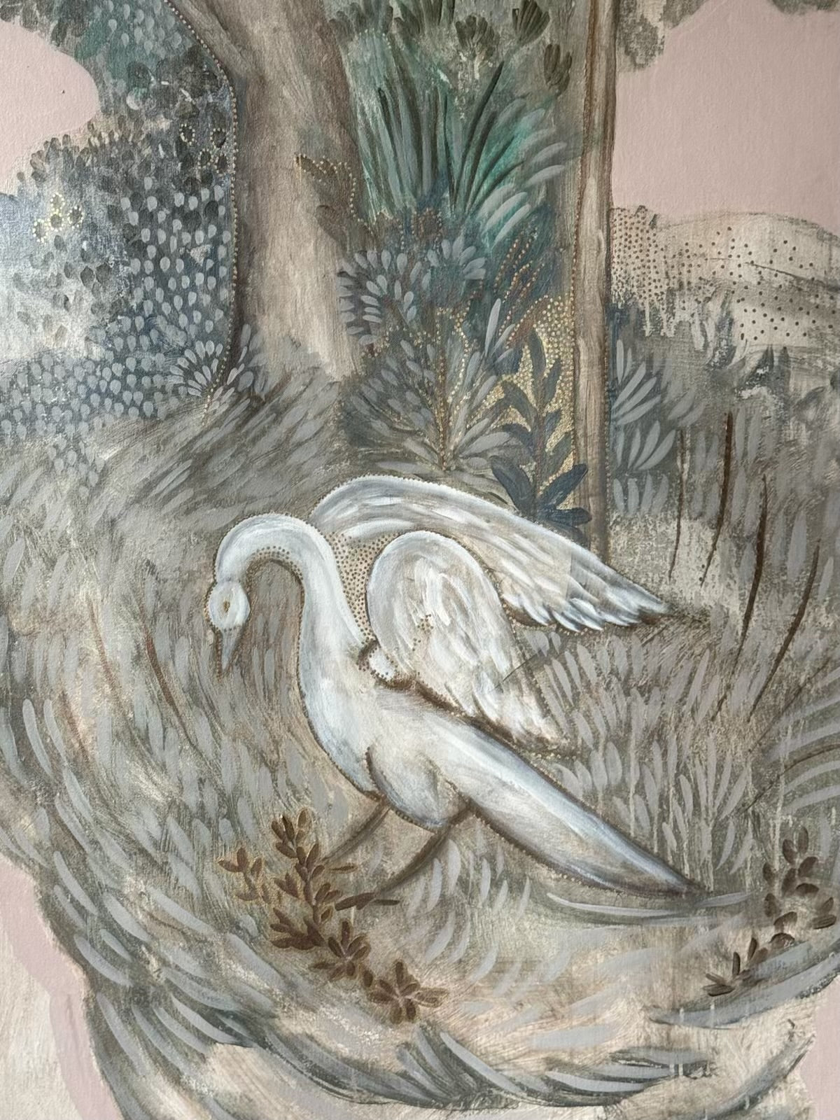 "The Dancing Swan" 85" x 50" Oil and Arcylic on Loose Canvas