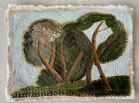 "Trio" 7" x 10" Acrylic and Gouache on Handmade Linen Paper with a Deckled Edge