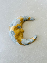 Painted Paper Mache Crescent Moon