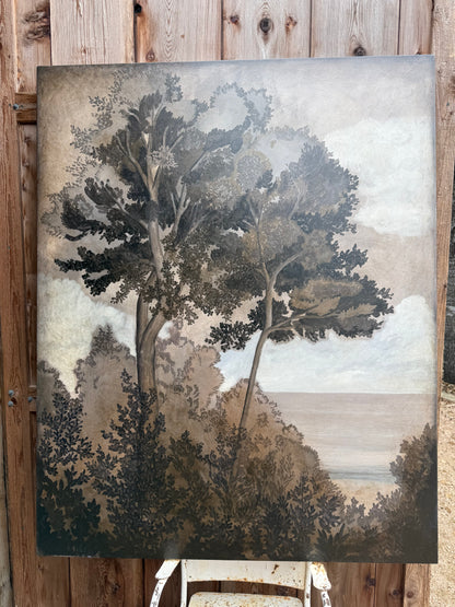 "Brave" oil painting on canvas of intertwined trees 60" x 48"