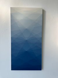 "Rippling Blue" 48" x 24" optical art, artist Andy Lepe