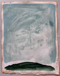 "Green Pastures" Abstract Colorfield Landscape in Robin's Egg  Blue and Green