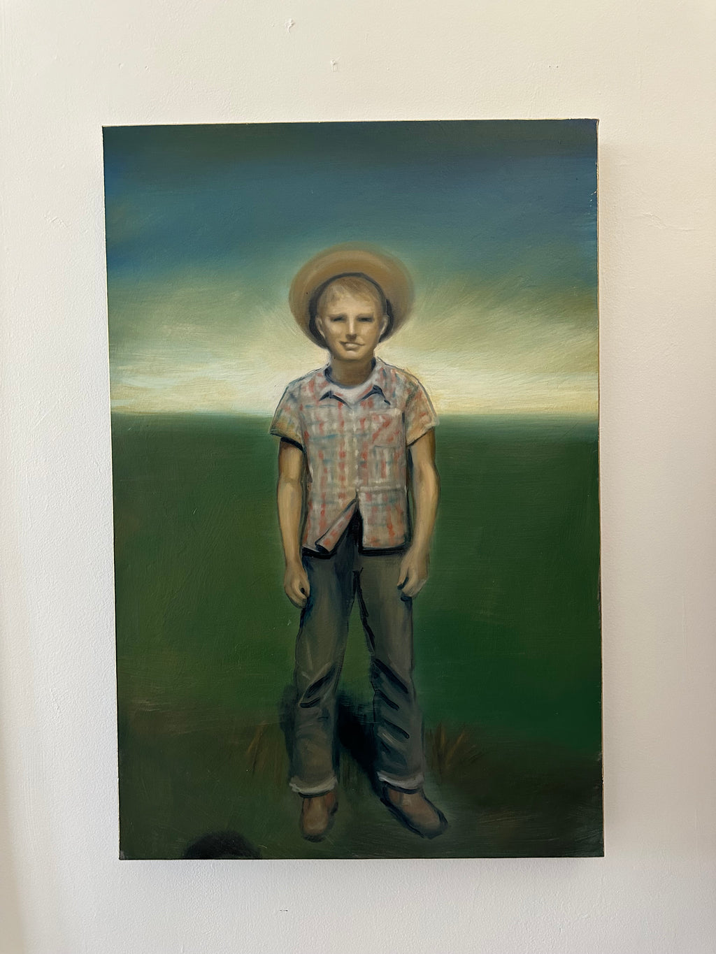 "Farm Boy" (Dad As a Boy) 36" x 24" oil on canvas by Colette Cosentino