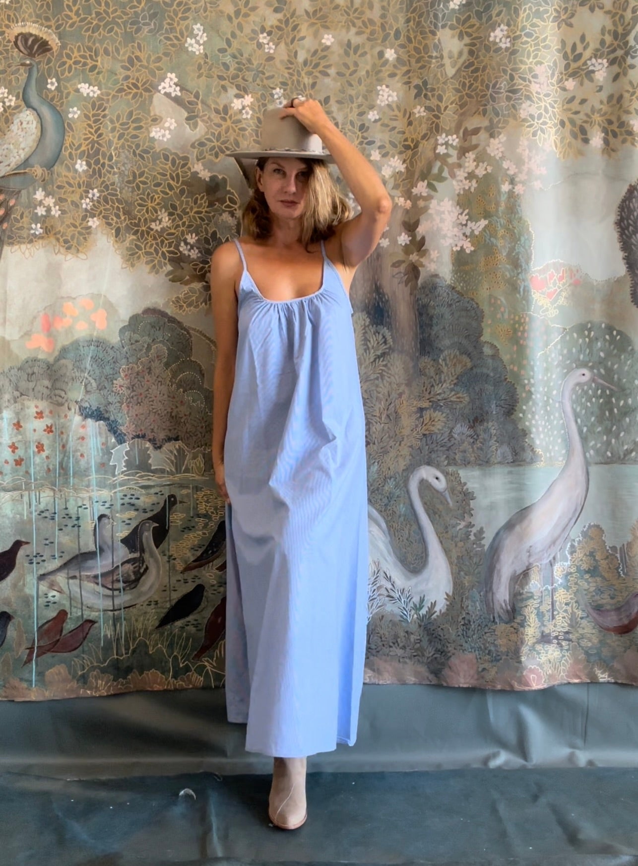 The CASTELLO DRESS (Corn flower blue, floor length)