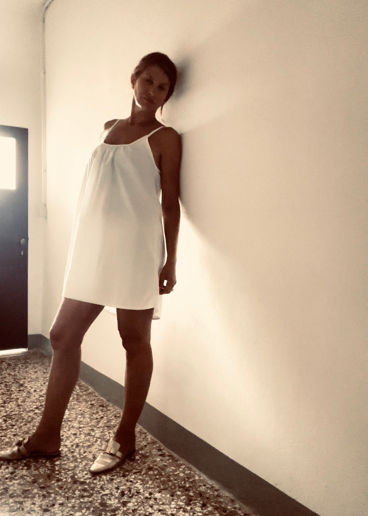 The CASTELLO DRESS (White cotton tunic length)