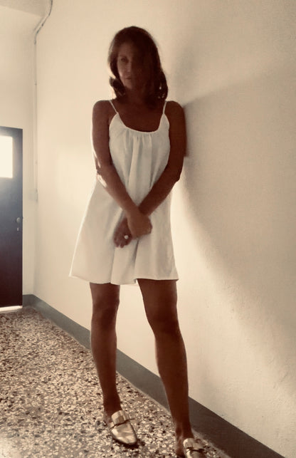 The CASTELLO DRESS (White cotton tunic length)