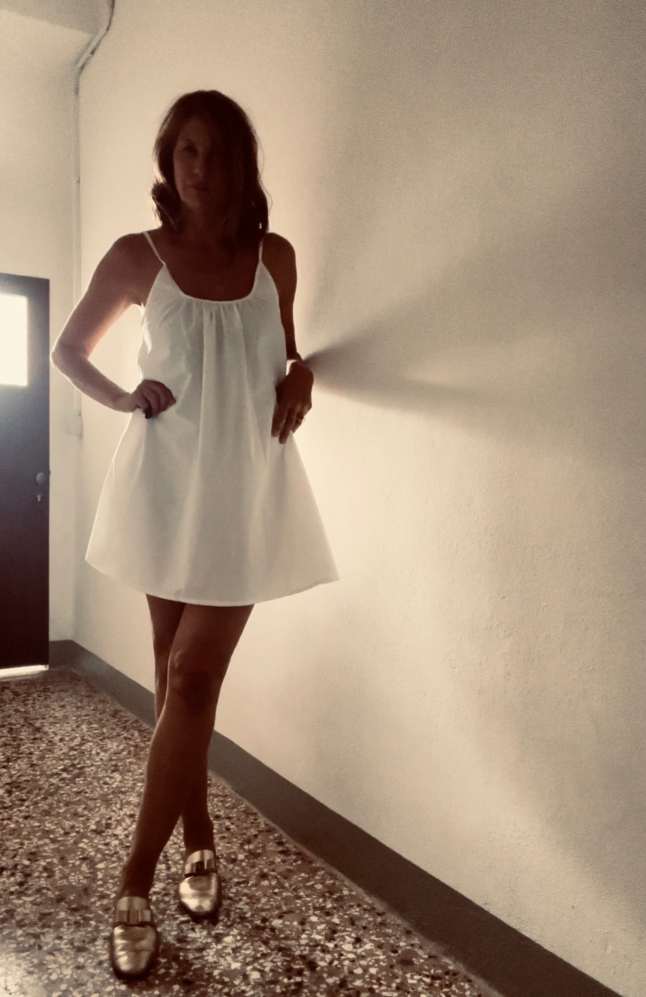The CASTELLO DRESS (White cotton tunic length)