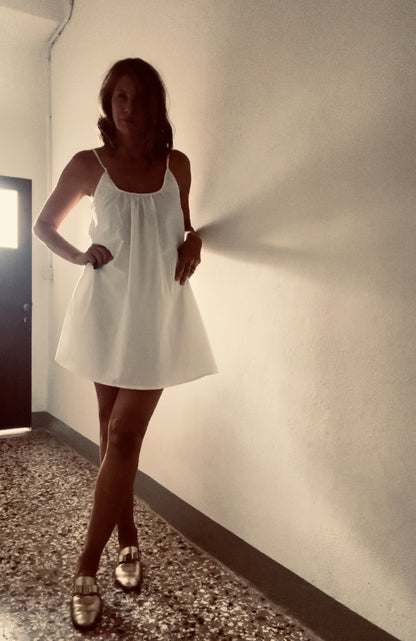 The CASTELLO DRESS (White cotton tunic length)