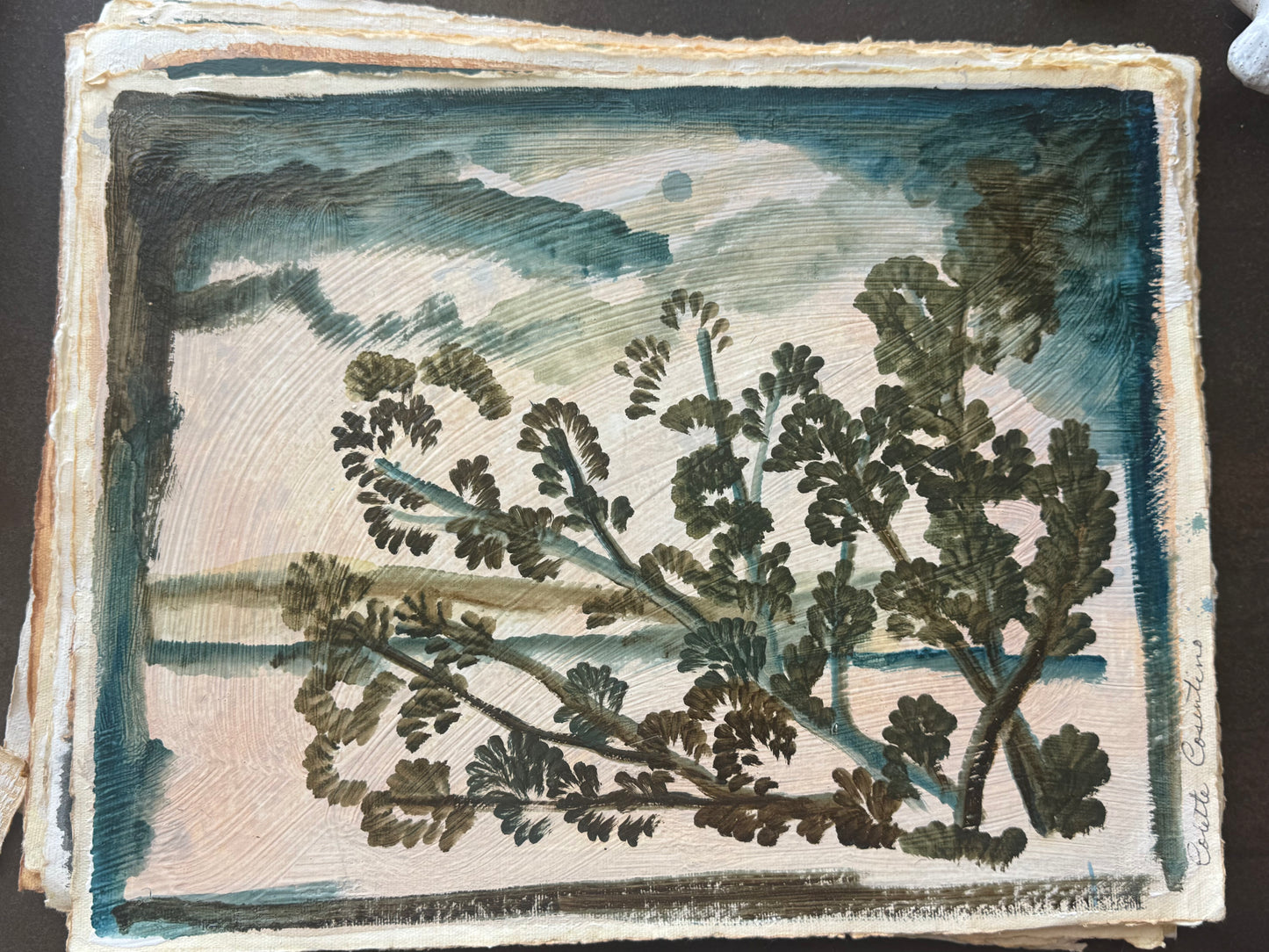 Mary Zekaria Bird in Flight and landscape