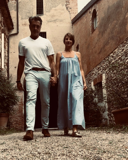 The CASTELLO DRESS (Corn flower blue, floor length)