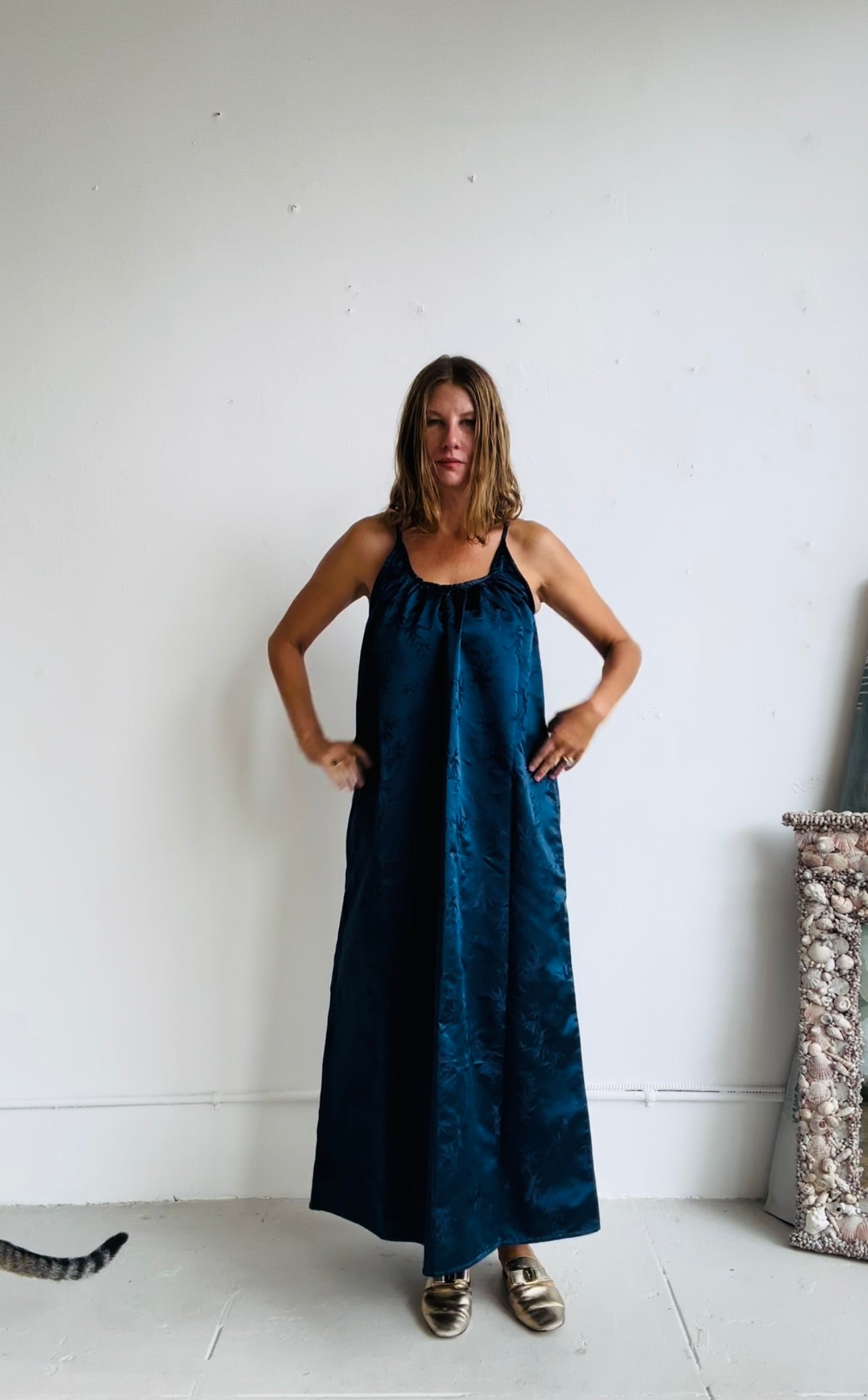 THE CASTELLO GOWN in Blue and Grape (100% Reversible) Floor length